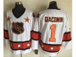 New York Rangers #1 Eddie Giacomin White Orange All Star CCM Throwback Stitched NHL Jersey