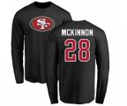 San Francisco 49ers #28 Jerick McKinnon Black Name & Number Logo Long Sleeve T-Shirt
