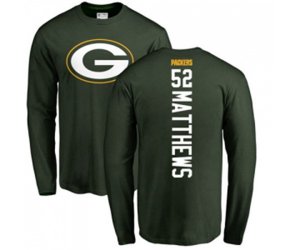 Green Bay Packers #52 Clay Matthews Green Backer Long Sleeve T-Shirt