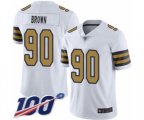 New Orleans Saints #90 Malcom Brown Limited White Rush Vapor Untouchable 100th Season Football Jersey
