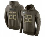 Seattle Seahawks #22 C. J. Prosise Green Salute To Service Pullover Hoodie