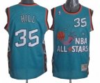 Detroit Pistons #35 Grant Hill Authentic Light Blue 1996 All Star Throwback Basketball Jersey