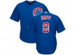 Chicago Cubs #8 Ian Happ Authentic Royal Blue Team Logo Fashion Cool Base MLB Jersey