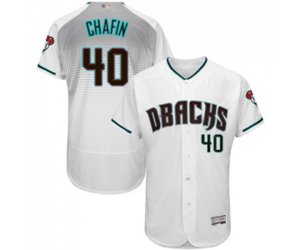 Arizona Diamondbacks #40 Andrew Chafin White Teal Alternate Authentic Collection Flex Base Baseball Jersey