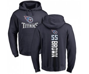 Tennessee Titans #55 Jayon Brown Navy Blue Backer Pullover Hoodie