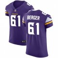Minnesota Vikings #61 Joe Berger Purple Team Color Vapor Untouchable Elite Player NFL Jersey