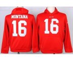 San Francisco 49ers #16 Joe Montana red[pullover hooded sweatshirt]