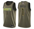Denver Nuggets #1 Michael Porter Swingman Green Salute to Service NBA Jersey
