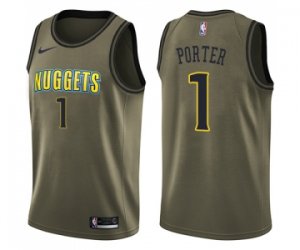 Denver Nuggets #1 Michael Porter Swingman Green Salute to Service NBA Jersey