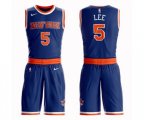 New York Knicks #5 Courtney Lee Swingman Royal Blue Basketball Suit Jersey - Icon Edition