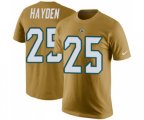 Jacksonville Jaguars #25 D.J. Hayden Gold Rush Pride Name & Number T-Shirt