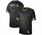 Arizona Diamondbacks #38 Curt Schilling Authentic Black Gold Fashion Baseball Jersey
