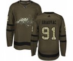 Washington Capitals #91 Tyler Graovac Premier Green Salute to Service NHL Jersey