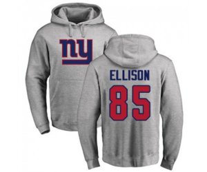 New York Giants #85 Rhett Ellison Ash Name & Number Logo Pullover Hoodie