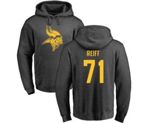 Minnesota Vikings #71 Riley Reiff Ash One Color Pullover Hoodie