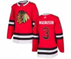 Chicago Blackhawks #3 Keith Magnuson Authentic Red Drift Fashion NHL Jersey