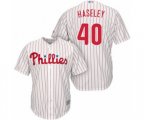 Philadelphia Phillies Adam Haseley Replica White Red Strip Home Cool Base Baseball Player Jersey