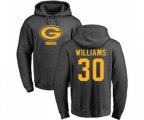 Green Bay Packers #30 Jamaal Williams Ash One Color Pullover Hoodie