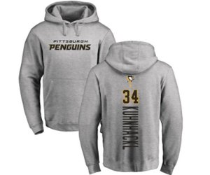 NHL Adidas Pittsburgh Penguins #34 Tom Kuhnhackl Ash Backer Pullover Hoodie