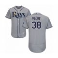 Tampa Bay Rays #38 Colin Poche Grey Road Flex Base Authentic Collection Baseball Player Jersey