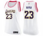 Women's Los Angeles Lakers #23 Anthony Davis Swingman White Pink Fashion Basketball Jersey