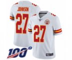 Kansas City Chiefs #27 Larry Johnson White Vapor Untouchable Limited Player 100th Season Football Jersey