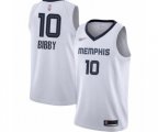 Memphis Grizzlies #10 Mike Bibby Authentic White Finished Basketball Jersey - Association Edition