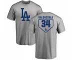 Los Angeles Dodgers #34 Fernando Valenzuela Gray RBI T-Shirt