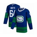 Vancouver Canucks #64 Tyler Motte Authentic Royal Blue Alternate Hockey Jersey