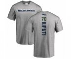Seattle Seahawks #70 Mike Iupati Ash Backer T-Shirt