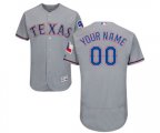 Texas Rangers Customized Grey Road Flex Base Authentic Collection Baseball Jersey