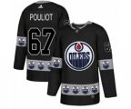 Edmonton Oilers #67 Benoit Pouliot Authentic Black Team Logo Fashion NHL Jersey