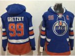Edmonton Oilers #99 Wayne Gretzky Light Blue Name & Number Pullover NHL Hoodie