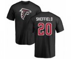 Atlanta Falcons #20 Kendall Sheffield Black Name & Number Logo T-Shirt
