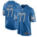 Detroit Lions #77 Cornelius Lucas Game Light Blue Team Color NFL Jersey