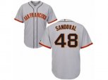 San Francisco Giants #48 Pablo Sandoval Replica Grey Road Cool Base MLB Jersey