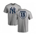 New York Yankees #15 Thurman Munson Gray RBI T-Shirt
