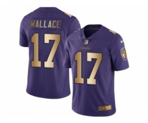 Baltimore Ravens #17 Mike Wallace Purple Men\'s Stitched NFL Limited Gold Rush Jersey