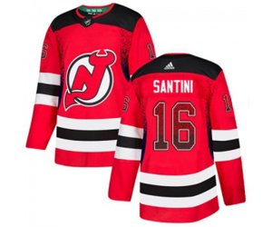 New Jersey Devils #16 Steve Santini Authentic Red Drift Fashion Hockey Jersey