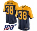 Green Bay Packers #38 Tramon Williams Limited Navy Blue Alternate 100th Season Football Jersey