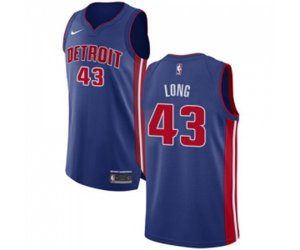 Detroit Pistons #43 Grant Long Authentic Royal Blue Road Basketball Jersey - Icon Edition
