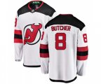 New Jersey Devils #8 Will Butcher Fanatics Branded White Away Breakaway Hockey Jersey
