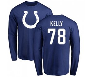 Indianapolis Colts #78 Ryan Kelly Royal Blue Name & Number Logo Long Sleeve T-Shirt
