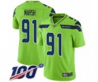 Seattle Seahawks #91 Cassius Marsh Limited Green Rush Vapor Untouchable 100th Season Football Jersey
