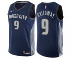 Detroit Pistons #9 Langston Galloway Swingman Navy Blue NBA Jersey - City Edition