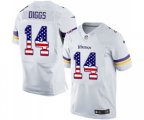Minnesota Vikings #14 Stefon Diggs Elite White Road USA Flag Fashion Football Jersey