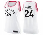 Women's Toronto Raptors #24 Norman Powell Swingman White Pink Fashion Basketball Jersey
