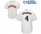 Houston Astros #4 George Springer Replica White Home Cool Base Baseball Jersey
