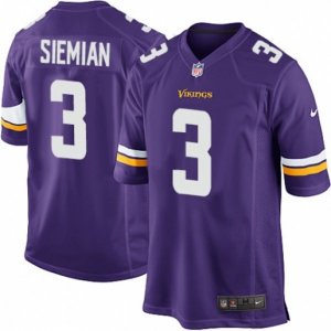 Minnesota Vikings #3 Trevor Siemian Game Purple Team Color NFL Jersey