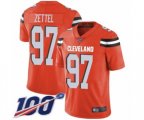 Cleveland Browns #97 Anthony Zettel Orange Alternate Vapor Untouchable Limited Player 100th Season Football Jersey